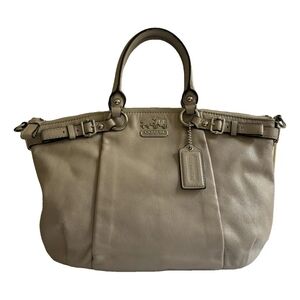Coach Satchel Madison Gray Leather Satin Lining